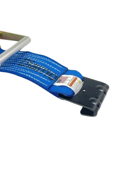 4" x 1' Ratchet Strap Short End with Flat Hook - Diamond Weave Webbing CasterHQ