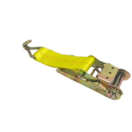 4" Ratchet Strap with Wire Hook - 5,400lbs WLL, Long Handle CasterHQ