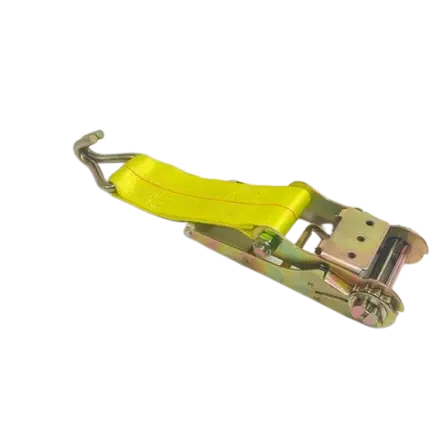 4" Ratchet Strap with Wire Hook - 5,400lbs WLL, Long Handle -  | CasterHQ
