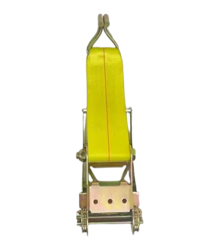 4" Ratchet Strap with Wire Hook - 5,400lbs WLL, Long Handle -  | CasterHQ
