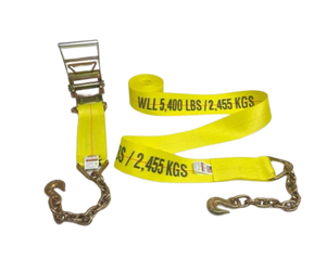Heavy-Duty Ratchet Assembly A-4X30RCE18 - 4x30’ with 5,400 lbs Load Capacity & Chain Ends | Reliable Towing and Binding CasterHQ