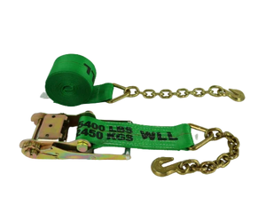 Heavy-Duty Ratchet Assembly A-4X30RCE18 - 4x30’ with 5,400 lbs Load Capacity & Chain Ends | Reliable Towing and Binding CasterHQ