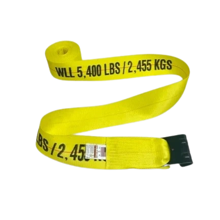 Heavy-Duty Ratchet Strap Assembly 4"x30' with Flat Hooks – 5,400 lbs Load Capacity | A-4X30RFH CasterHQ