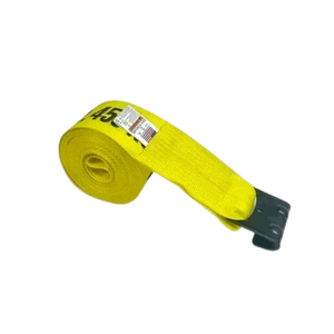 Heavy-Duty Ratchet Strap Assembly 4"x30' with Flat Hooks – 5,400 lbs Load Capacity | A-4X30RFH CasterHQ