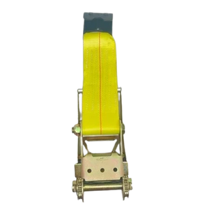 Heavy-Duty Ratchet Strap Assembly 4"x30' with Flat Hooks – 5,400 lbs Load Capacity | A-4X30RFH CasterHQ