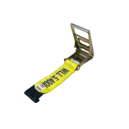 Heavy-Duty Ratchet Strap Assembly 4"x30' with Flat Hooks – 5,400 lbs Load Capacity | A-4X30RFH CasterHQ