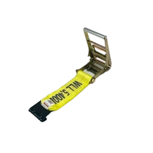Heavy-Duty Ratchet Strap Assembly 4"x30' with Flat Hooks – 5,400 lbs Load Capacity | A-4X30RFH CasterHQ