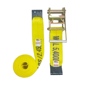 Heavy-Duty Ratchet Strap Assembly 4"x30' with Flat Hooks – 5,400 lbs Load Capacity | A-4X30RFH CasterHQ