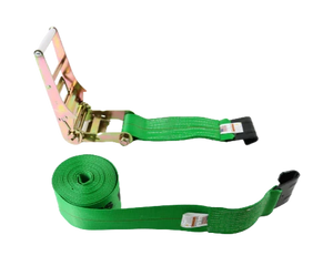 Heavy-Duty Ratchet Strap Assembly 4"x30' with Flat Hooks – 5,400 lbs Load Capacity | A-4X30RFH CasterHQ