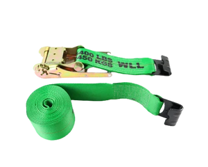 Heavy-Duty Ratchet Strap Assembly 4"x30' with Flat Hooks – 5,400 lbs Load Capacity | A-4X30RFH CasterHQ