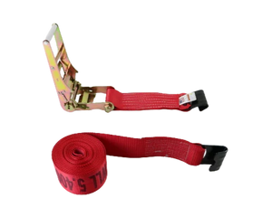 Heavy-Duty Ratchet Strap Assembly 4"x30' with Flat Hooks – 5,400 lbs Load Capacity | A-4X30RFH CasterHQ