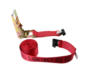 Heavy-Duty Ratchet Strap Assembly 4"x30' with Flat Hooks – 5,400 lbs Load Capacity | A-4X30RFH CasterHQ