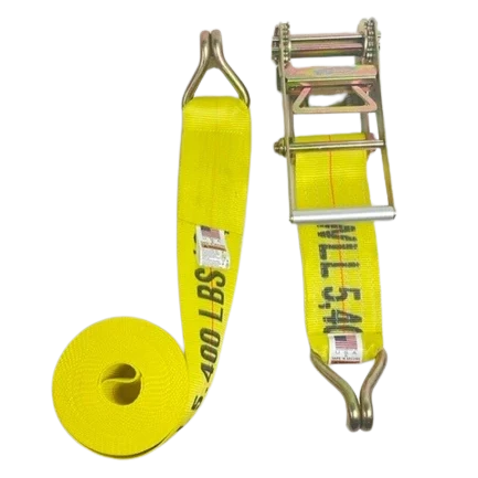 Heavy-Duty Ratchet Strap 4" x 30' with Wire Hooks - 5,400 lbs Break Strength - A-4X30RWHK Ratchet Assembly CasterHQ