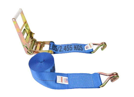 Heavy-Duty Ratchet Strap 4" x 30' with Wire Hooks - 5,400 lbs Break Strength - A-4X30RWHK Ratchet Assembly CasterHQ