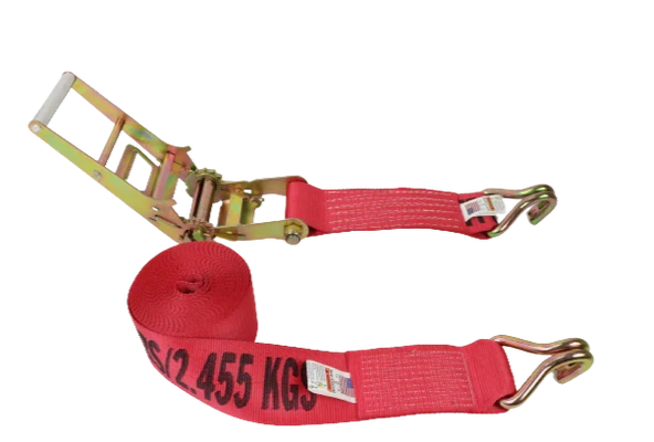 Heavy-Duty Ratchet Strap 4" x 30' with Wire Hooks - 5,400 lbs Break Strength - A-4X30RWHK Ratchet Assembly CasterHQ