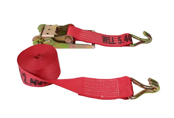 Heavy-Duty Ratchet Strap 4" x 30' with Wire Hooks - 5,400 lbs Break Strength - A-4X30RWHK Ratchet Assembly CasterHQ