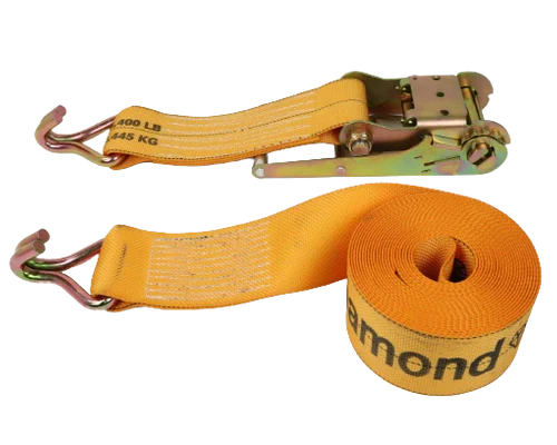 4inch x 30feet Ratchet Tie Down Strap with Wire Hooks - 5,400 lbs Load Capacity | Heavy Duty Cargo Securement CasterHQ