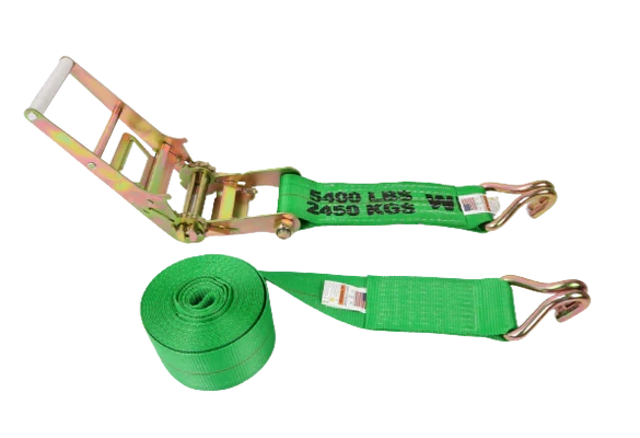 High-Capacity 4-Inch x 40-Foot Ratchet Strap with Wire Hooks - A-4X40RWHK | 5,400 lbs Load Securement CasterHQ
