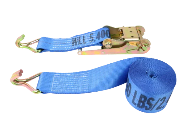 High-Capacity 4-Inch x 40-Foot Ratchet Strap with Wire Hooks - A-4X40RWHK | 5,400 lbs Load Securement CasterHQ