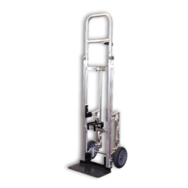 B&P Manufacturing Narrow Aisle Hand Truck - High-Strength Aluminum, 600 lbs Capacity, 10" Pneumatic Wheels BP MFG