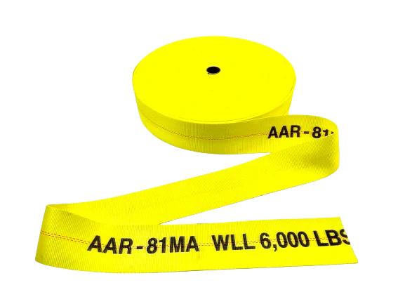 4" AAR Approved Polyester Webbing - 6000 lbs Working Load Limit, 300ft Roll CasterHQ
