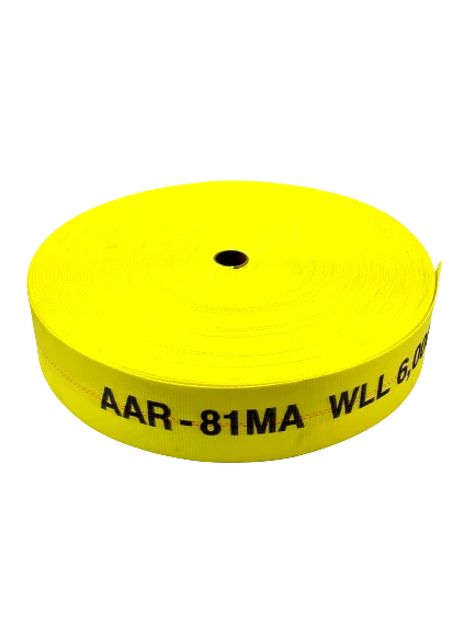 4" AAR Approved Polyester Webbing - 6000 lbs Working Load Limit, 300ft Roll CasterHQ