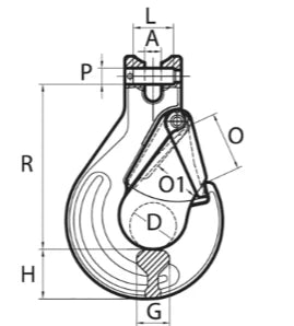 AS-8418400 - 3/8" G100 Peerless Clevis Sling Hook with Latch - High Load Capacity of 8,800 lbs for Heavy-Duty Lifting and Rigging Applications SAFE 'N SECURE LLC