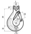 AS-8418400 - 3/8" G100 Peerless Clevis Sling Hook with Latch - High Load Capacity of 8,800 lbs for Heavy-Duty Lifting and Rigging Applications SAFE 'N SECURE LLC