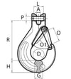 Peerless Clevis Sling Hook AS-8418600 - 1/2" G100 with Safety Latch, 15,000 lbs Load Capacity SAFE 'N SECURE LLC