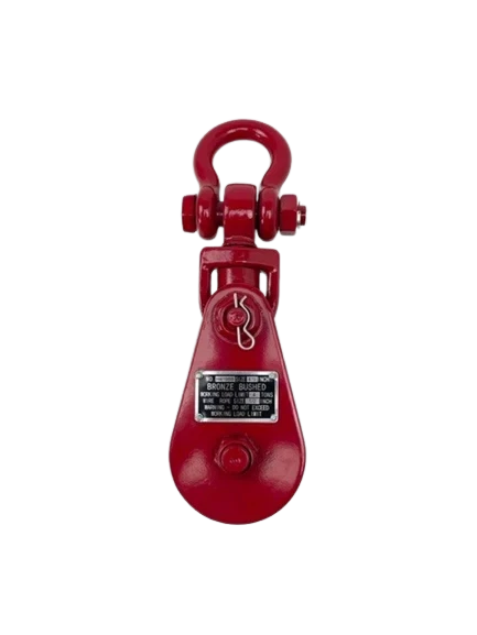 4 Ton Snatch Block with Shackle - 4.5" Sheave for 3/8" to 1/2" Rope CasterHQ
