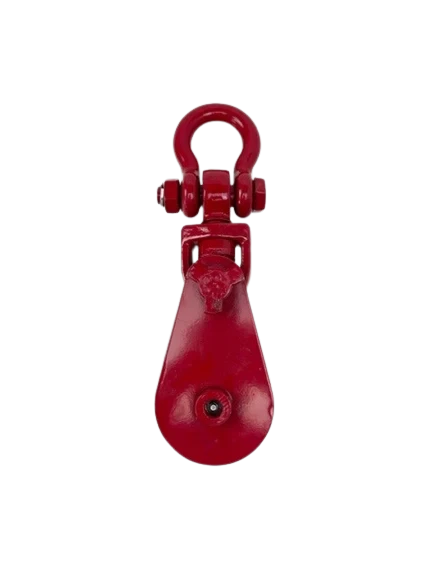 4 Ton Snatch Block with Shackle - 4.5" Sheave for 3/8" to 1/2" Rope CasterHQ