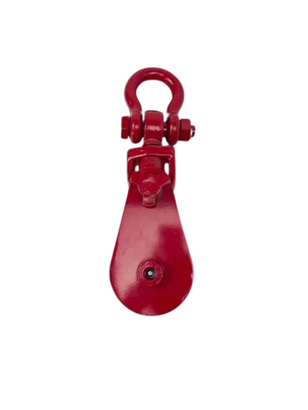 4 Ton Snatch Block with Shackle - 4.5" Sheave for 3/8" to 1/2" Rope CasterHQ
