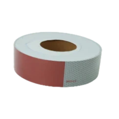 AS-DOT66 2" x 150' Conspicuity DOT Tape - 6" Red/6" White, High-Intensity Reflective, DOT-C2 Compliant, Pressure-Sensitive Adhesive for Vehicle Safety and Visibility CasterHQ