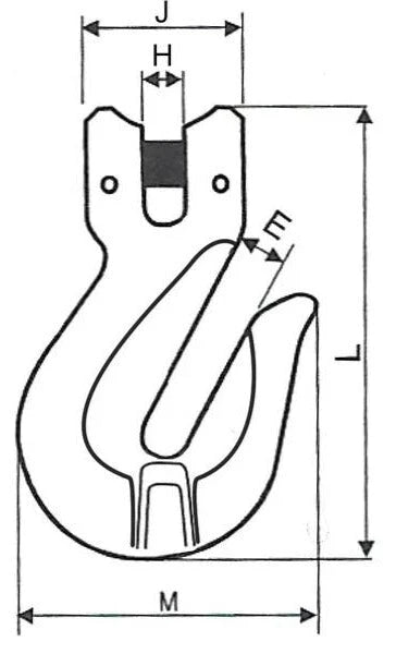 Durabilt Clevis Cradle Grab Hook, 3/8" G100 - 8,800 lbs Load Capacity, High-Strength Steel SAFE 'N SECURE LLC