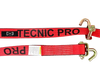 2" x 14' Red TECNIC PRO Webbing Wheel Strap with Swivel J Hooks and Rubber Cleats CasterHQ