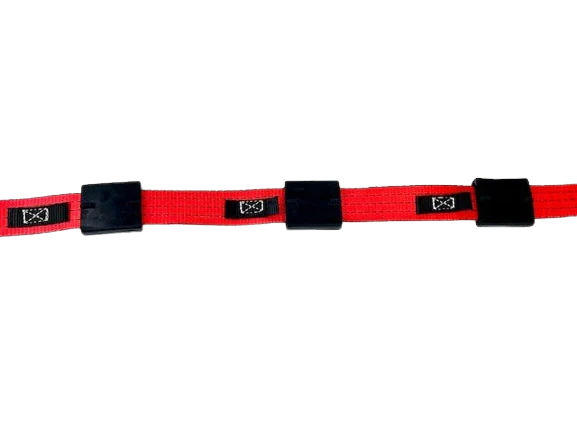 2" x 14' Red TECNIC PRO Webbing Wheel Strap with Swivel J Hooks and Rubber Cleats CasterHQ