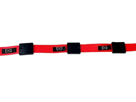 2" x 14' Red TECNIC PRO Webbing Wheel Strap with Swivel J Hooks and Rubber Cleats CasterHQ