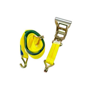 AS-KKDJ10RLP - 2" x 11' Ratchet Tie Down Strap with Wire Hooks & Low Profile Sleeve - 3,333 lbs Load Capacity - Durable Cargo Securing Assembly SAFE 'N SECURE LLC
