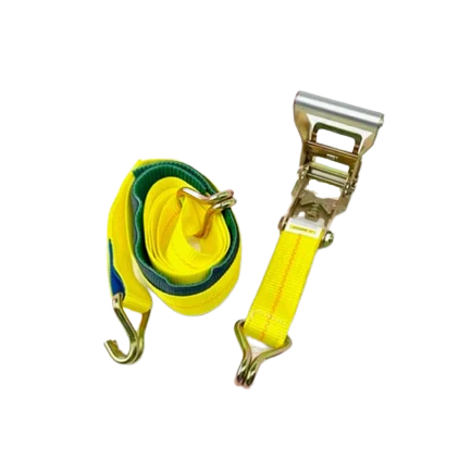 AS-KKDJ10RLP - 2" x 11' Ratchet Tie Down Strap with Wire Hooks & Low Profile Sleeve - 3,333 lbs Load Capacity - Durable Cargo Securing Assembly SAFE 'N SECURE LLC