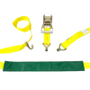 AS-KKDJ10RLP - 2" x 11' Ratchet Tie Down Strap with Wire Hooks & Low Profile Sleeve - 3,333 lbs Load Capacity - Durable Cargo Securing Assembly SAFE 'N SECURE LLC