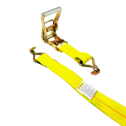 AS-KKDJ10RLP - 2" x 11' Ratchet Tie Down Strap with Wire Hooks & Low Profile Sleeve - 3,333 lbs Load Capacity - Durable Cargo Securing Assembly SAFE 'N SECURE LLC