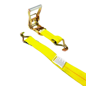AS-KKDJ10RLP - 2" x 11' Ratchet Tie Down Strap with Wire Hooks & Low Profile Sleeve - 3,333 lbs Load Capacity - Durable Cargo Securing Assembly SAFE 'N SECURE LLC