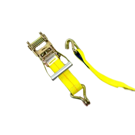 AS-KKDJ10RLP - 2" x 11' Ratchet Tie Down Strap with Wire Hooks & Low Profile Sleeve - 3,333 lbs Load Capacity - Durable Cargo Securing Assembly SAFE 'N SECURE LLC