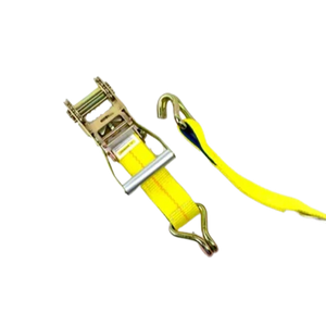 AS-KKDJ10RLP - 2" x 11' Ratchet Tie Down Strap with Wire Hooks & Low Profile Sleeve - 3,333 lbs Load Capacity - Durable Cargo Securing Assembly SAFE 'N SECURE LLC