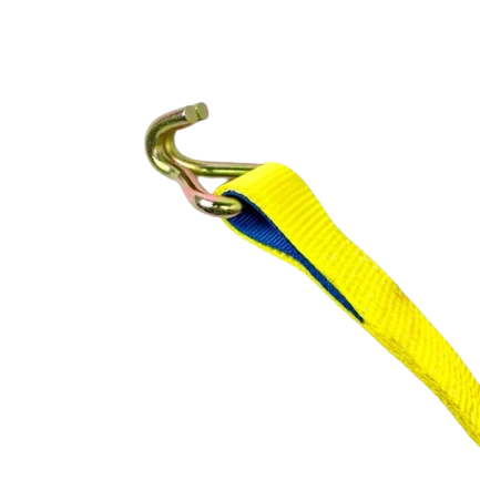 AS-KKDJ10RLP - 2" x 11' Ratchet Tie Down Strap with Wire Hooks & Low Profile Sleeve - 3,333 lbs Load Capacity - Durable Cargo Securing Assembly SAFE 'N SECURE LLC