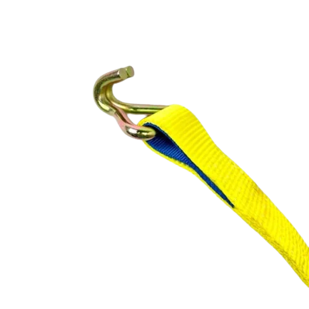 AS-KKDJ10RLP - 2" x 11' Ratchet Tie Down Strap with Wire Hooks & Low Profile Sleeve - 3,333 lbs Load Capacity - Durable Cargo Securing Assembly SAFE 'N SECURE LLC