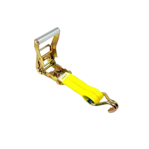 AS-KKDJ10RLP - 2" x 11' Ratchet Tie Down Strap with Wire Hooks & Low Profile Sleeve - 3,333 lbs Load Capacity - Durable Cargo Securing Assembly SAFE 'N SECURE LLC