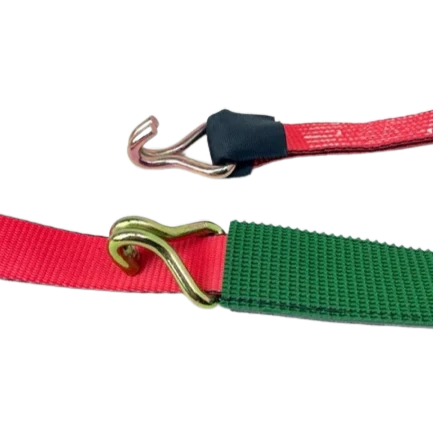 AS-KKDJ10RLPT - Heavy Duty 2" x 11' Ratchet Tie Down with Wire Hooks & Low Profile Sleeve, 3333 lbs Load Capacity - Professional Grade Cargo Straps SAFE 'N SECURE LLC