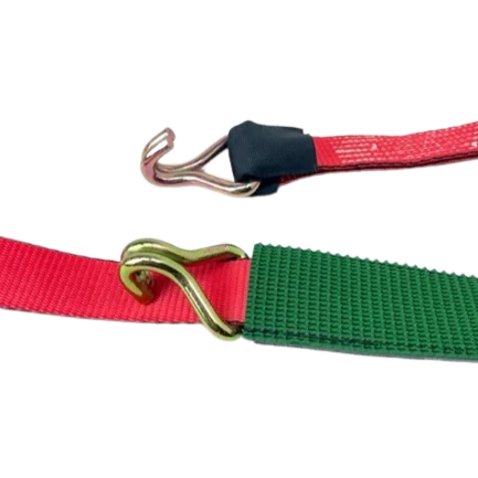 AS-KKDJ10RLPT - Heavy Duty 2" x 11' Ratchet Tie Down with Wire Hooks & Low Profile Sleeve, 3333 lbs Load Capacity - Professional Grade Cargo Straps SAFE 'N SECURE LLC