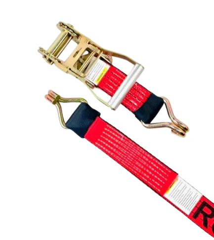 AS-KKDJ10RT Ratchet Tie Down - 2" x 11' with Wire Hooks, 3,333 lbs Load Capacity - Durable & Secure Cargo Straps SAFE 'N SECURE LLC